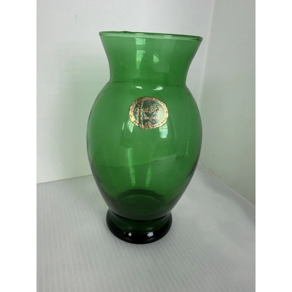 Vintage Anchor Hocking Emerald Forest Green Bud Vase 6.5